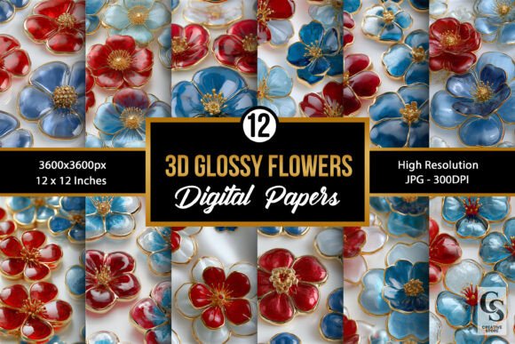3D American Glass Flowers Patterns: Beautiful and Versatile for Creative Projects