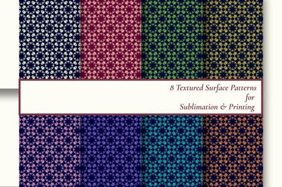 8 Art Deco Floral Seamless Patterns