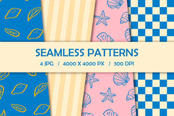 Amalfi Doodle Summer Seamless Patterns: A Versatile Digital Design Resource for Everyday Creativity