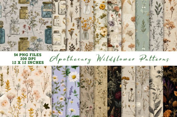 Apothecary Wildflower Patterns: A Versatile Design Resource for Creators