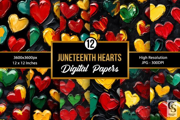 Black History Impasto Hearts Patterns: A Creative Tool for Diverse Projects
