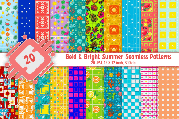 Bold Bright Summer Seamless Patterns: A Vibrant Collection for Creative Projects