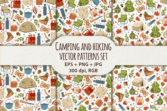 Camping and Hiking Seamless Patterns Set: A Designer’s Creative Essential