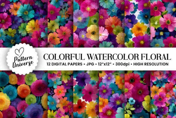 Colorful Watercolor Floral Patterns