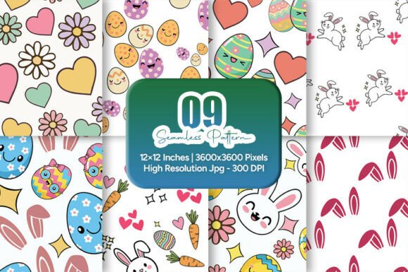 Cute Easter Seamless Patterns Bundle