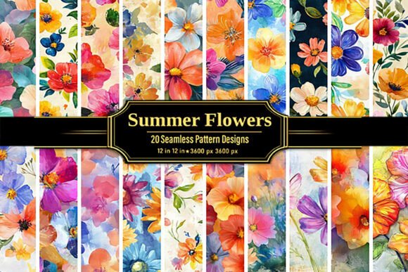 Delicate Wildflower Seamless Patterns for Creative Projects