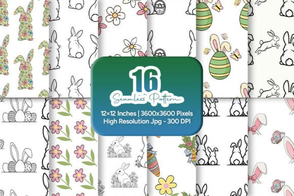 Easter Bunny Line Art Seamless Patterns: A Strategic Design Resource for Creative and Business Goals