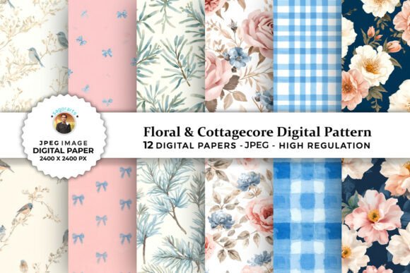 Floral Cottagecore Digital Patterns: A Versatile Resource for Creative Projects