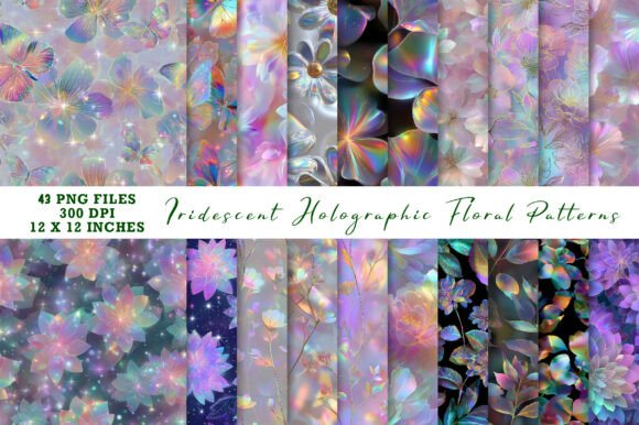 Iridescent Holographic Floral Patterns