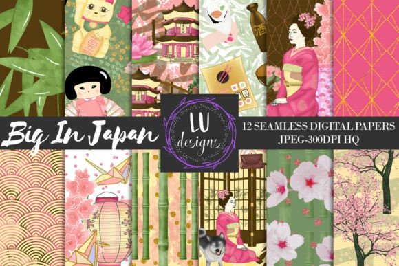 Japan Digital Papers with Asian Patterns: A Creative Resource for Designers and Hobbyists