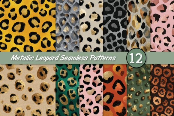Metallic Leopard Seamless Patterns
