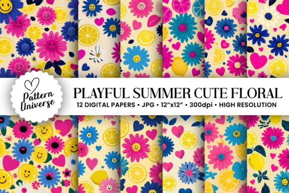 Playful Summer Cute Flowers Patterns