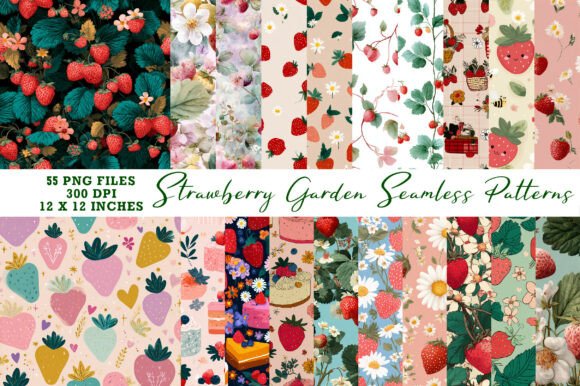 Strawberry Garden Seamless Patterns: A Versatile Design Tool for Every Project
