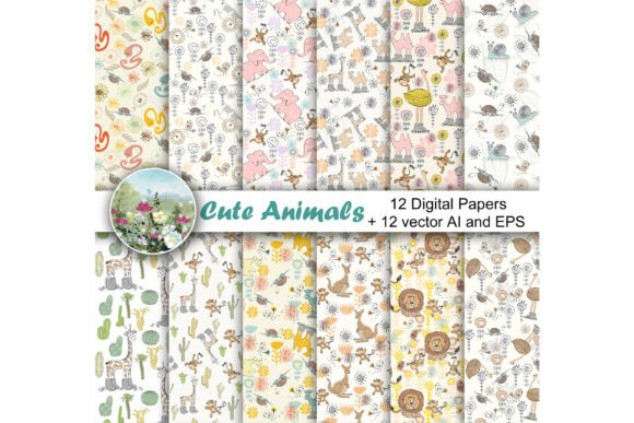 Vector Cute Animals Patterns: Creative and Versatile Digital Designs